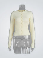Women's Slim-Fit Knit Cardigan – Long Sleeve in Apricot — product detail