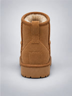 Women's Suede Ankle Boots – Classic Shearling Lined in Chestnut — back view