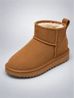 Women's Suede Ankle Boots – Classic Shearling Lined in Chestnut — side view