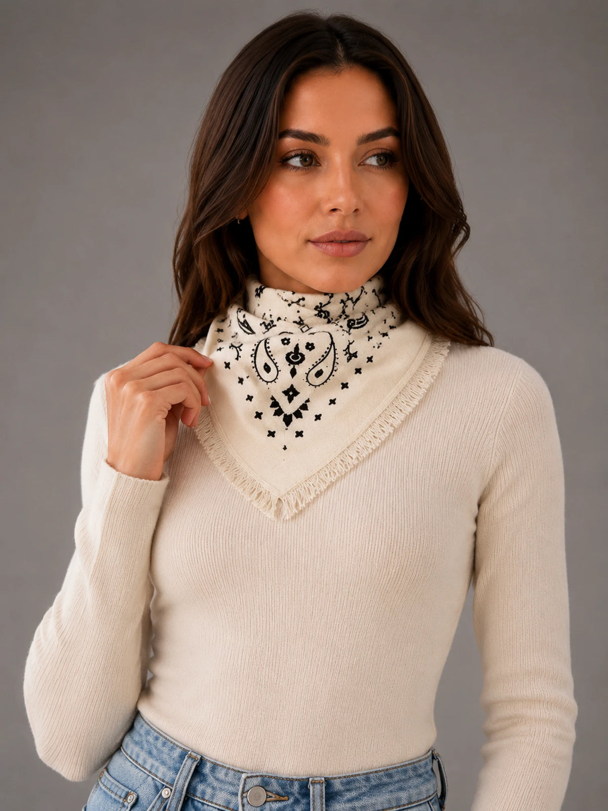 Women's Paisley Bandana – Square Neck Scarf