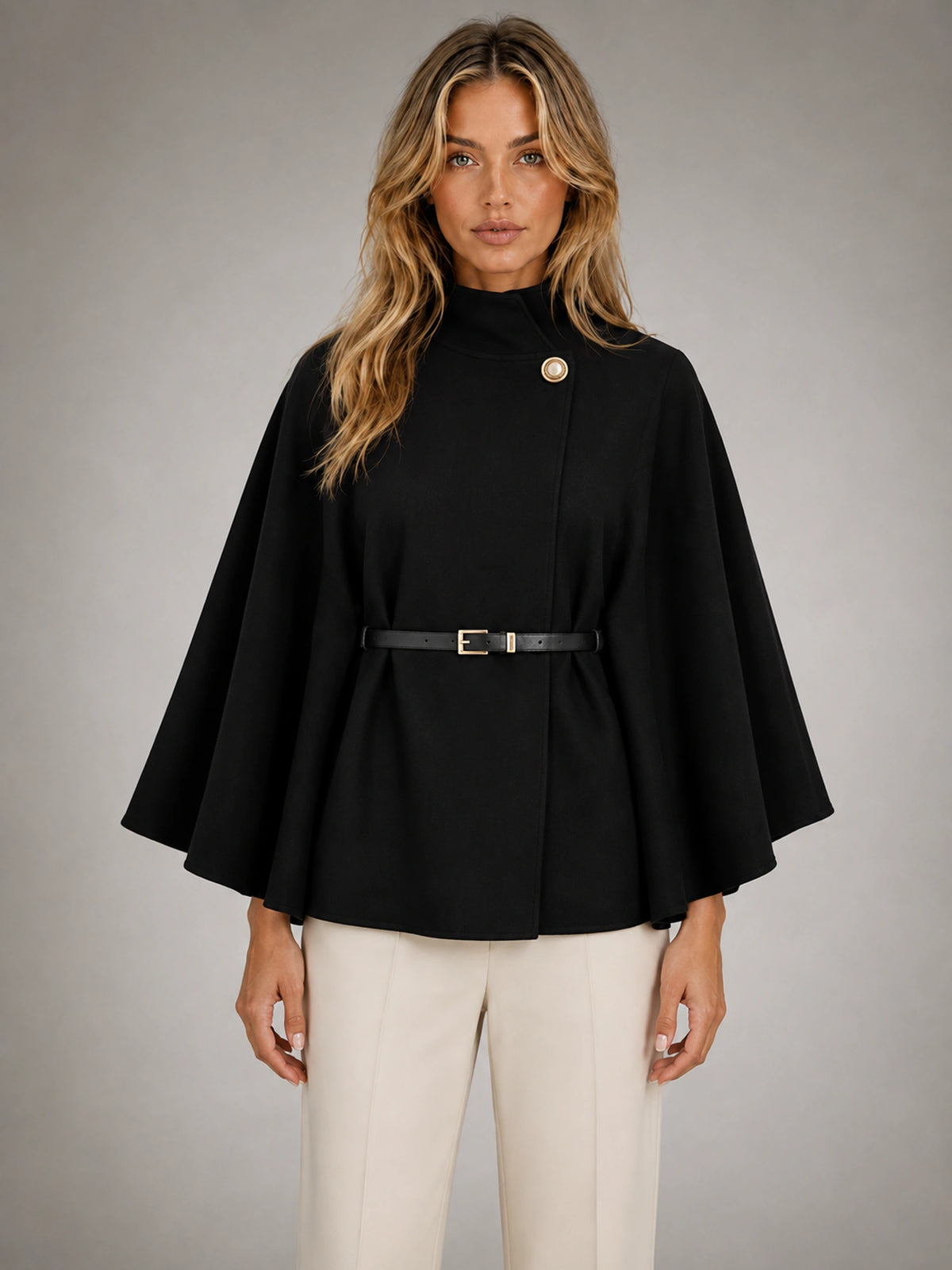 Women's Cape-Sleeve Sweater – Elegant Relaxed Knit