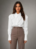 Women's Ruffle Blouse – Long Sleeve Top