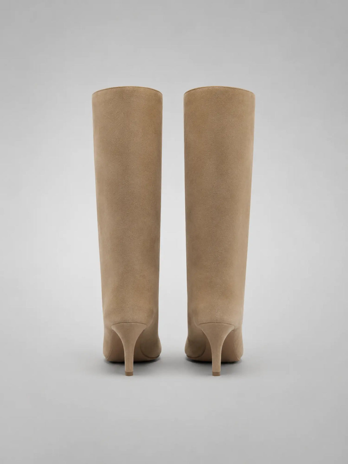 Women's Suede-Look Knee-High Boots – Pointed Toe Heel