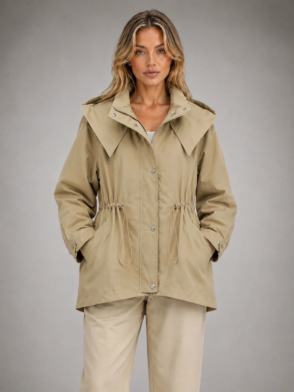 Women's Hooded Utility Jacket – Casual Lightweight Outerwear
