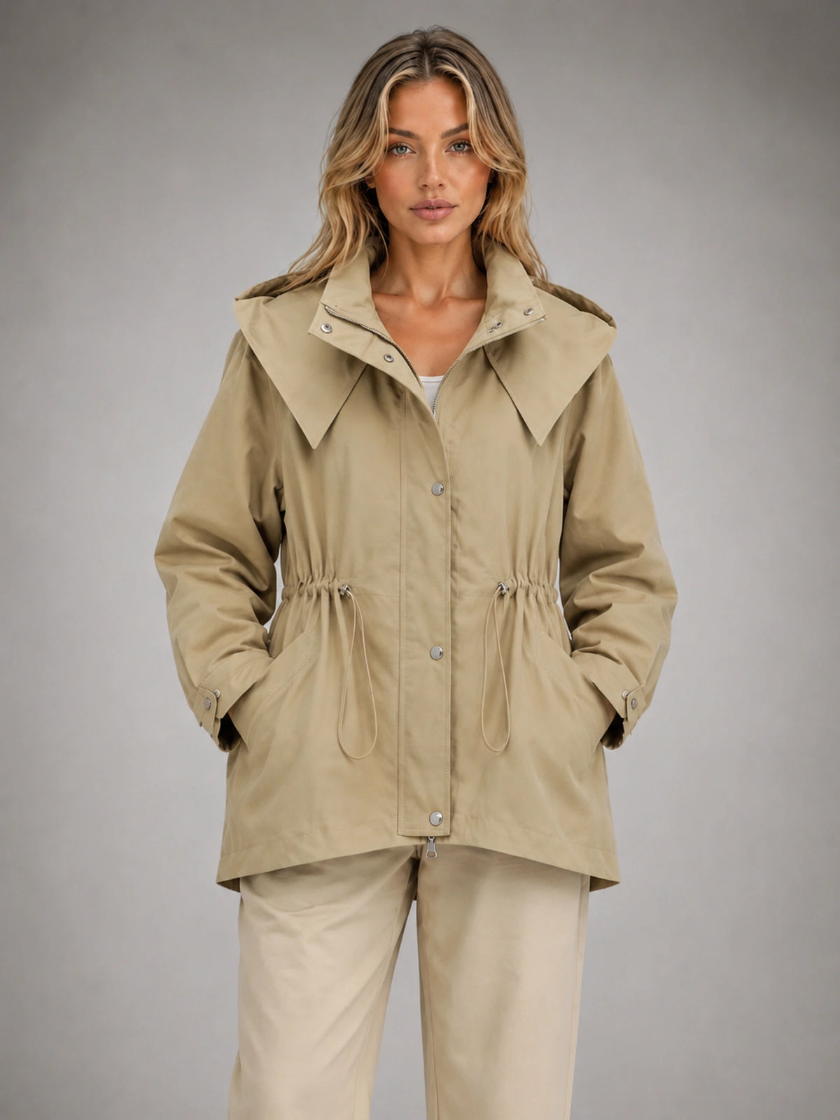 Women's Hooded Utility Jacket – Casual Lightweight Outerwear