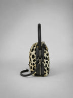 Women's Leopard Print Mini Bag – Double-Zip Crossbody Style in leopard, side view