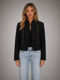 Women's Cropped Military Jacket – Structured Statement Style