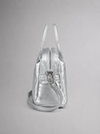 Women's Mini Double-Zip Crossbody Bag – Compact Everyday Style in silver, side view