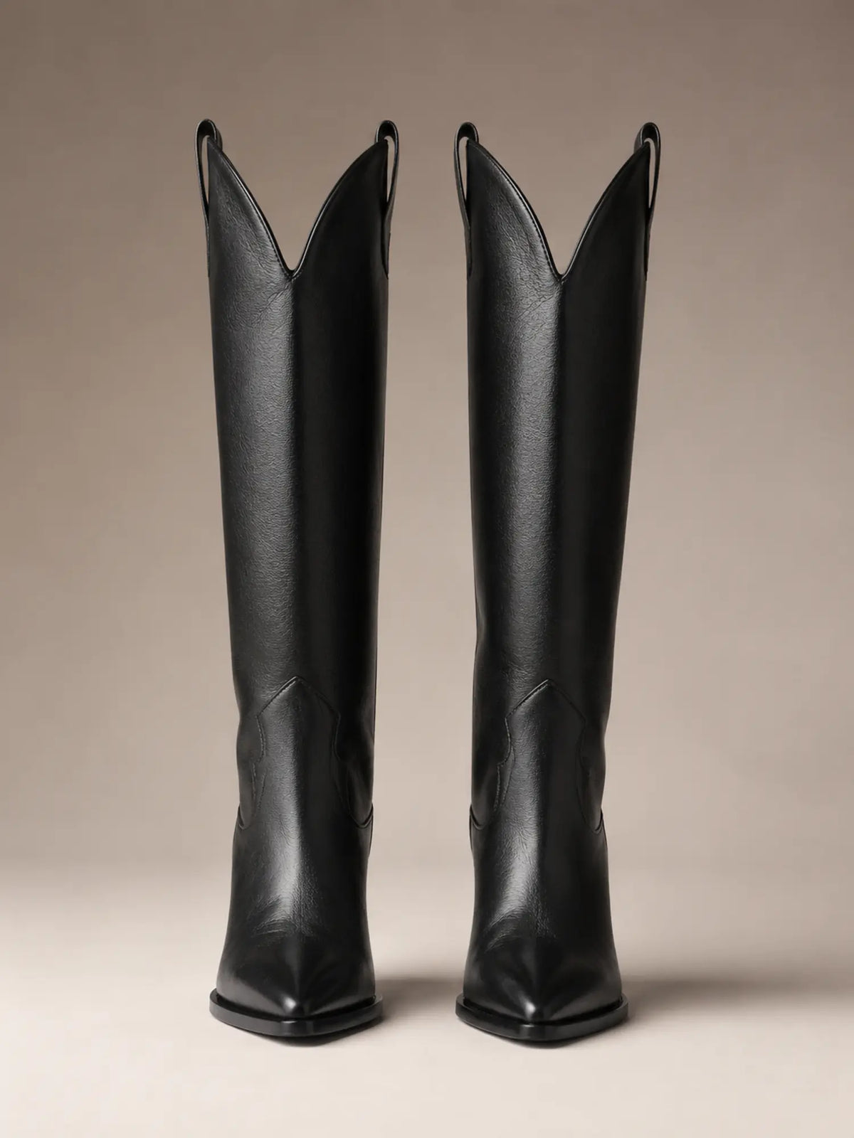 Women's Western Knee-High Boots – Pointed Toe in Black – Main view