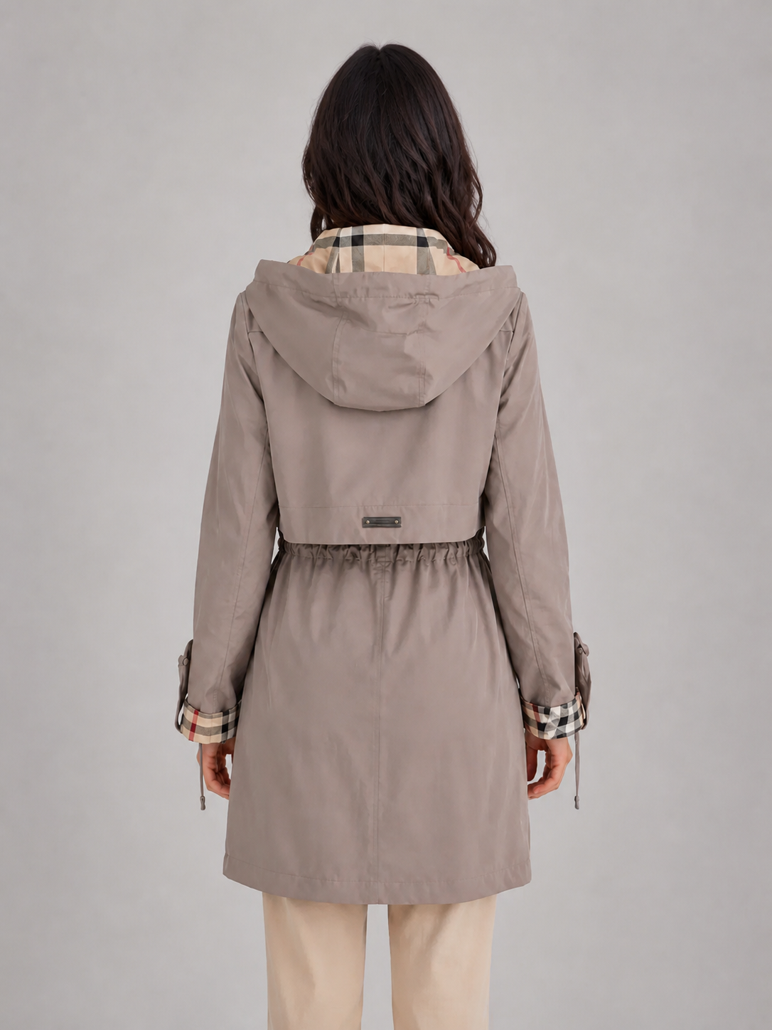 Women's Hooded Longline Parka Coat – Zip Up Lightweight Jacket