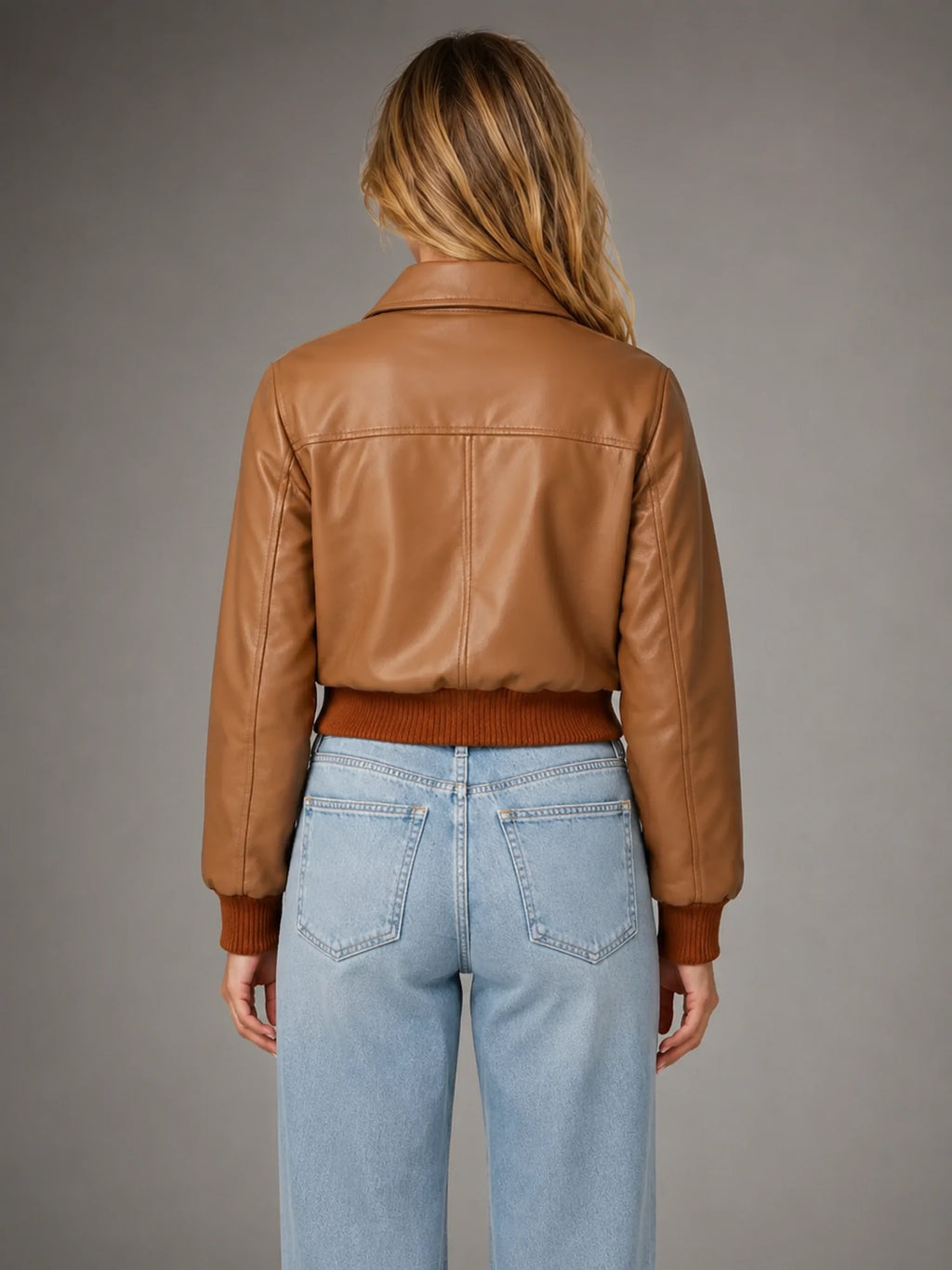 Women's Cropped Bomber Jacket – Relaxed Zip-Up Style