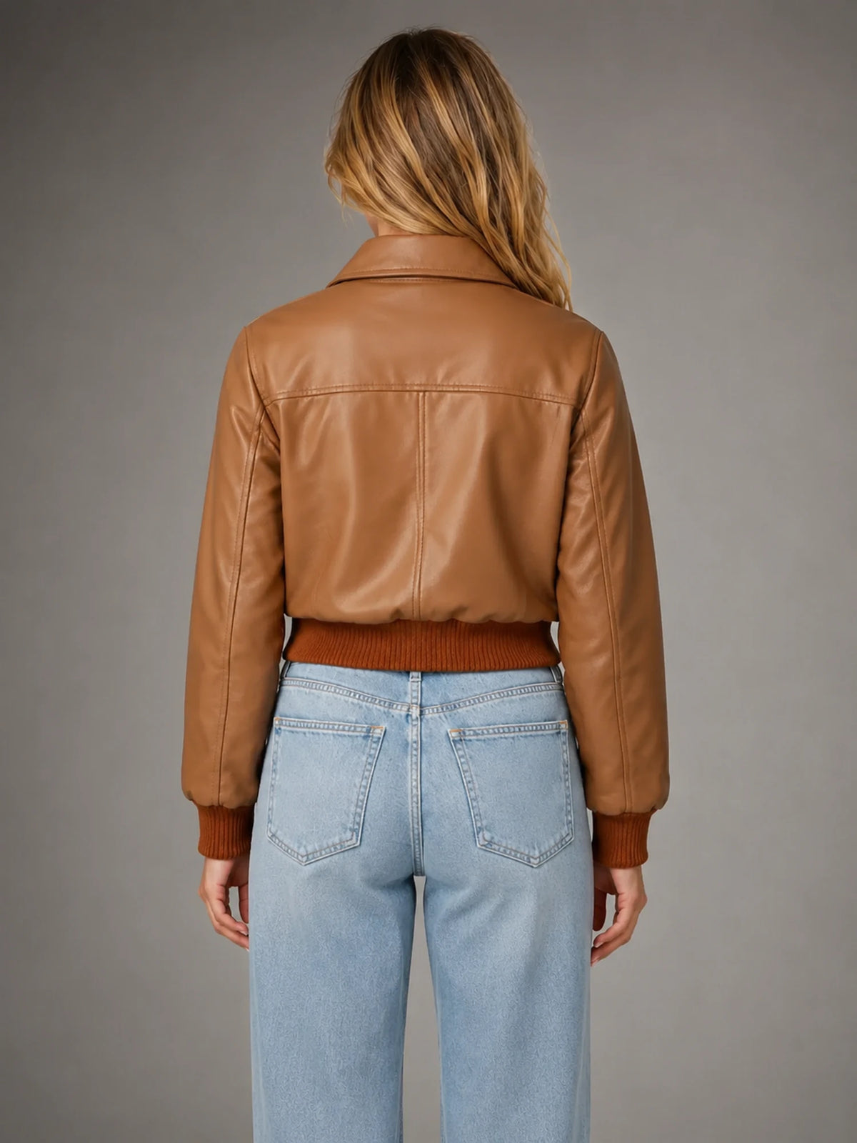 Women's Cropped Bomber Jacket – Relaxed Zip-Up Style