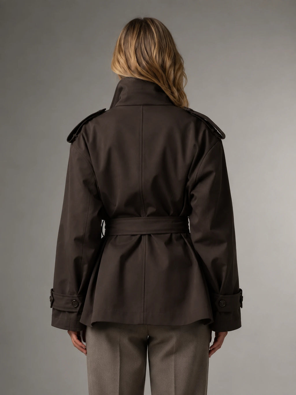 Women's Cropped Trench Jacket – Tailored Short Coat