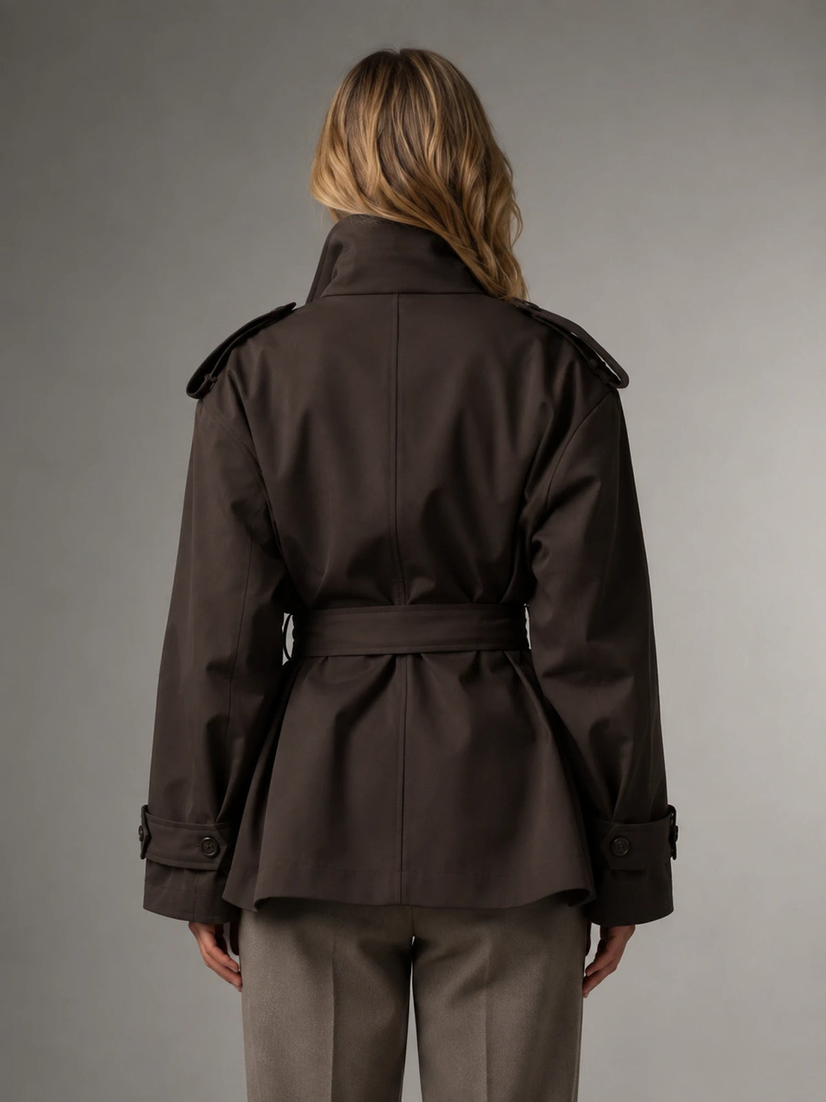 Women's Cropped Trench Jacket – Tailored Short Coat