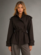 Women's Cropped Trench Jacket – Tailored Short Coat