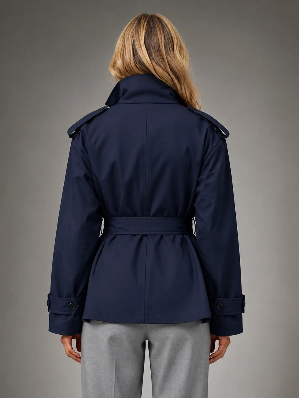 Women's Cropped Trench Jacket – Tailored Short Coat