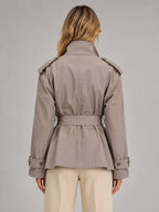 Women's Cropped Trench Jacket – Tailored Short Coat