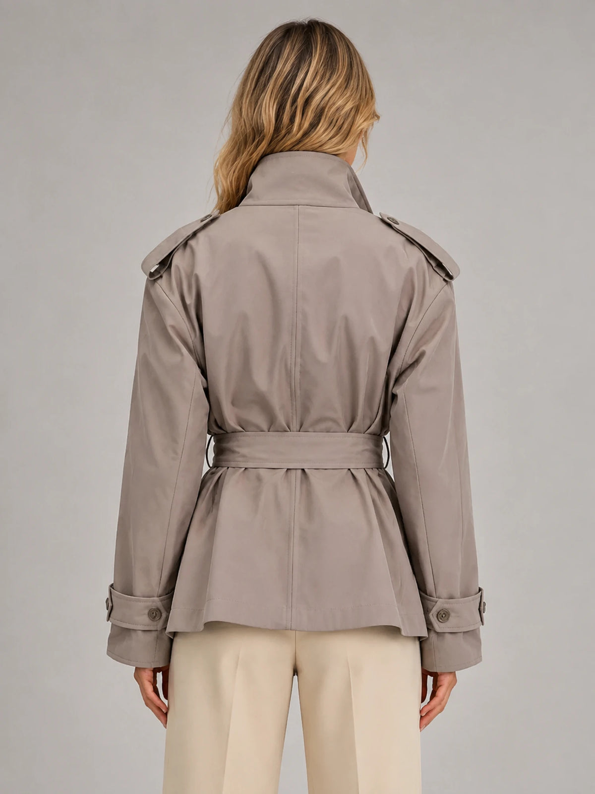 Women's Cropped Trench Jacket – Tailored Short Coat