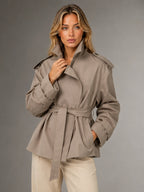 Women's Cropped Trench Jacket – Tailored Short Coat