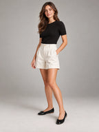 Women's Bow Ballet Flats – Soft Round Toe in Black — alternate view