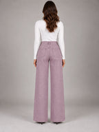 Women's Wide-Leg Jeans – Clean Hem in Lilac — back view