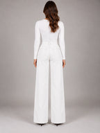 Women's Wide-Leg Jeans – Clean Hem in White — back view
