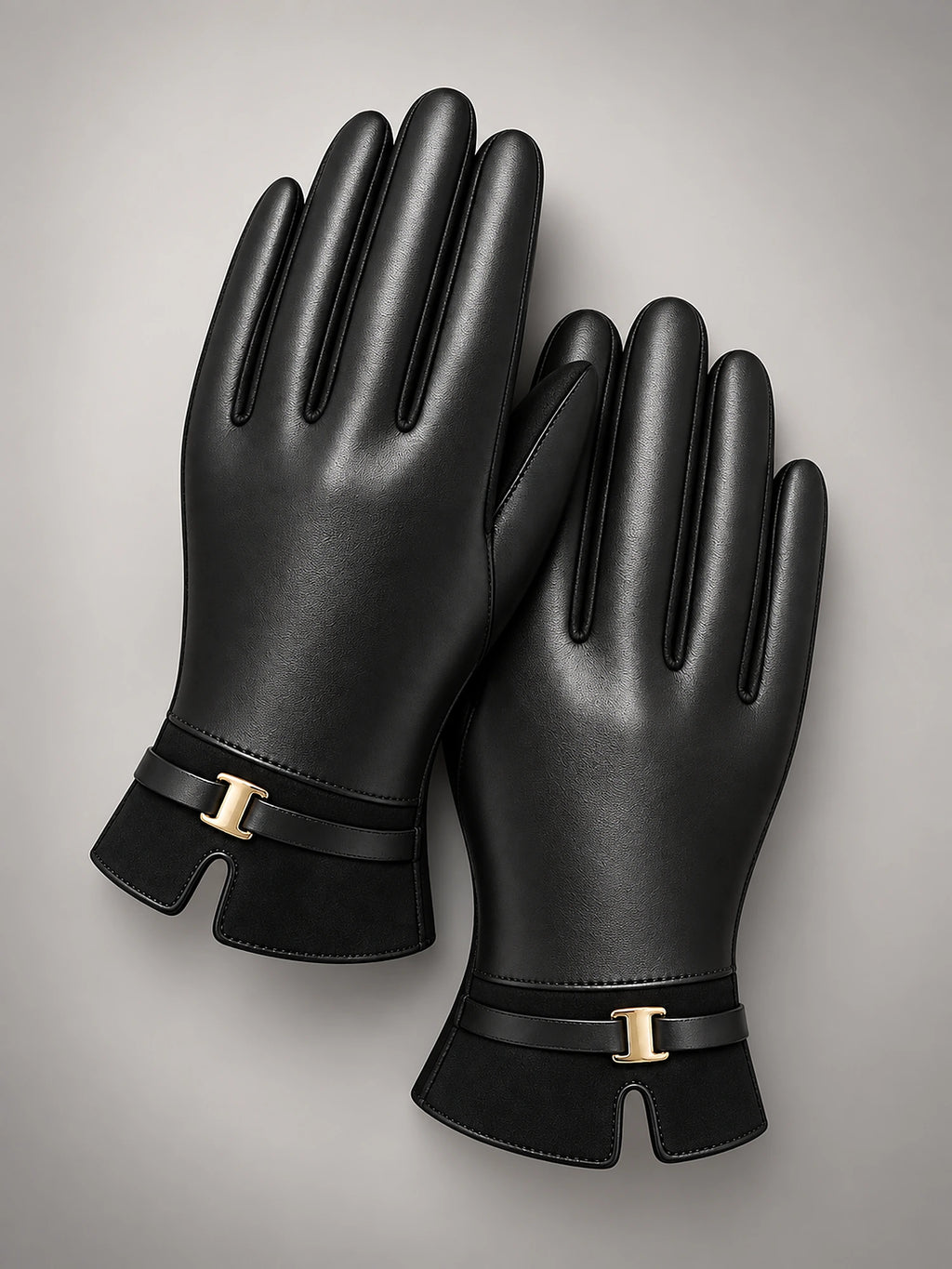 Women's Fleece-Lined Gloves – Touchscreen Winter in Black — alternate view