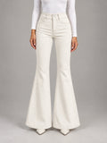 Women's Off-White Flared Jeans – High Rise in Off White — front view