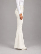 Women's Off-White Flared Jeans – High Rise in Off White — side view