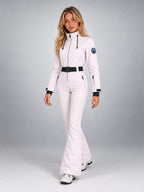 Women's One-Piece Ski Suit – Snowboard Jumpsuit in Pale Pink — alternate view
