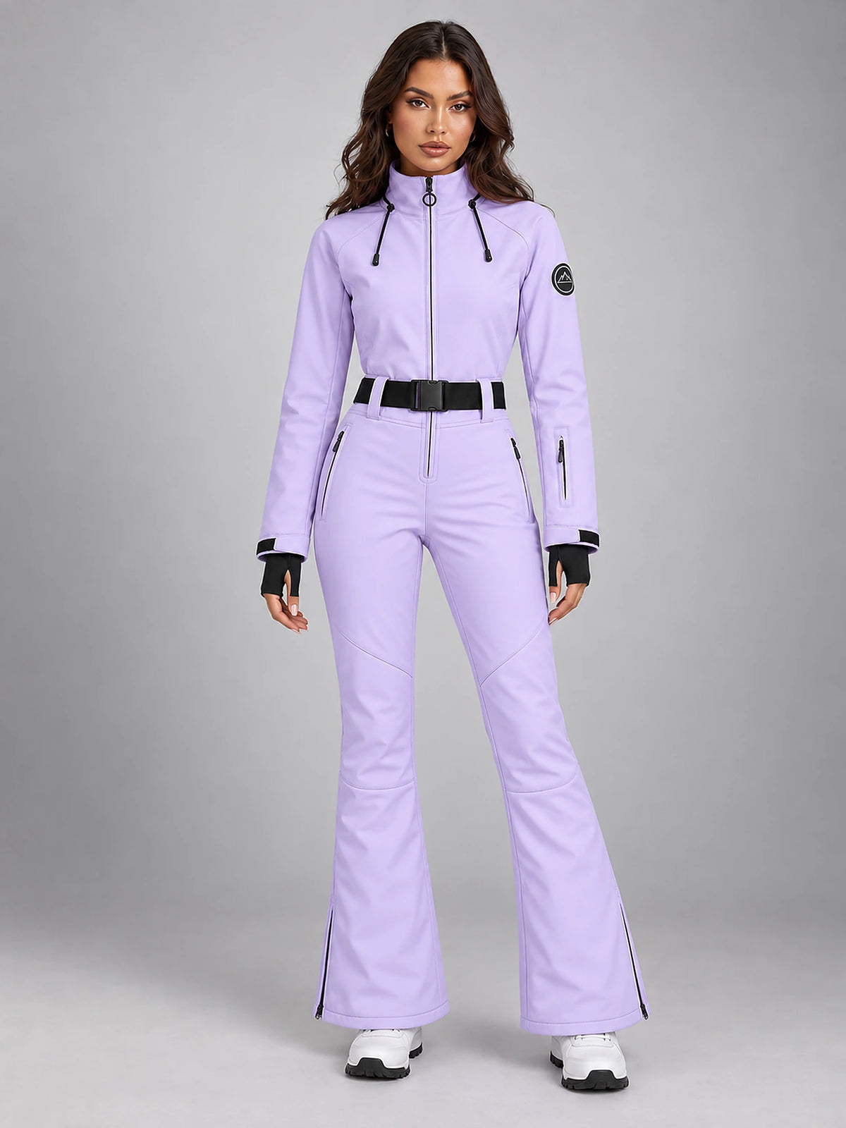 Women's One-Piece Ski Suit – Snowboard Jumpsuit in Lavender — front view