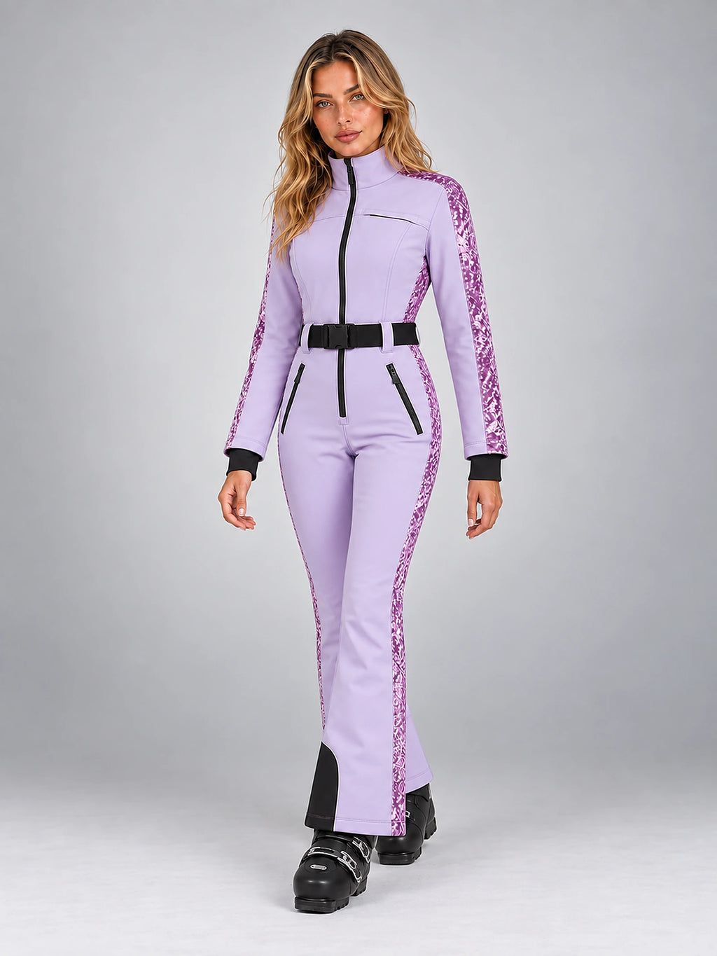 Women's One-Piece Ski Suit – Snowboard Jumpsuit in Lavender/Purple — alternate view