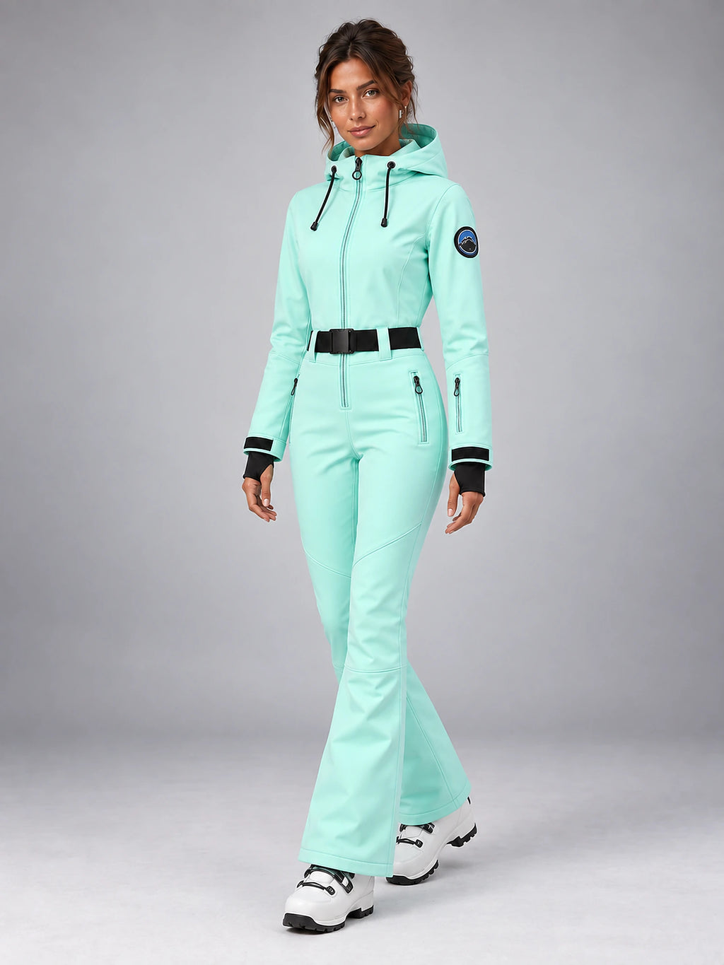 Women's One-Piece Ski Suit – Snowboard Jumpsuit in Mint — alternate view