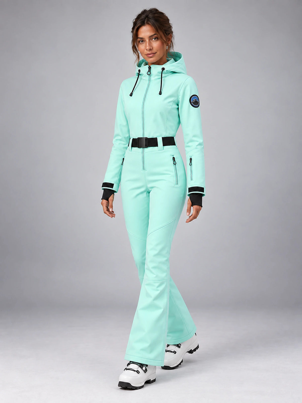 Women's One-Piece Ski Suit – Snowboard Jumpsuit in Mint — alternate view