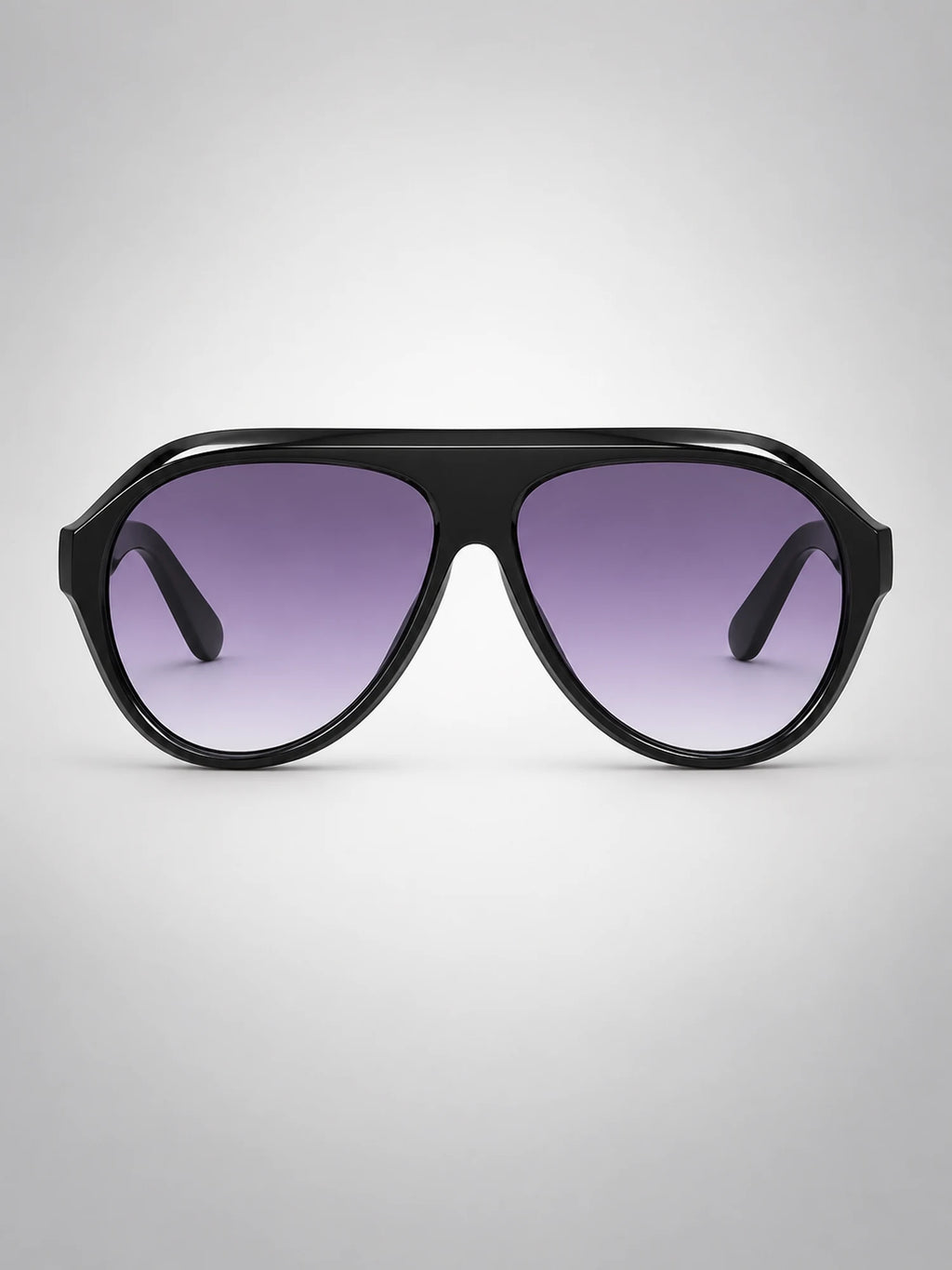 Women's Oversized Pilot Sunglasses – Polarised Lens in Black/Purple — on model
