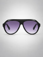 Women's Oversized Pilot Sunglasses – Polarised Lens in Black/Purple — on model