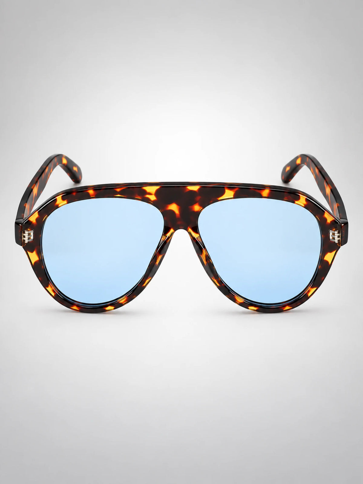 Women's Oversized Pilot Sunglasses – Polarised Lens in Tortoiseshell/Blue — side view
