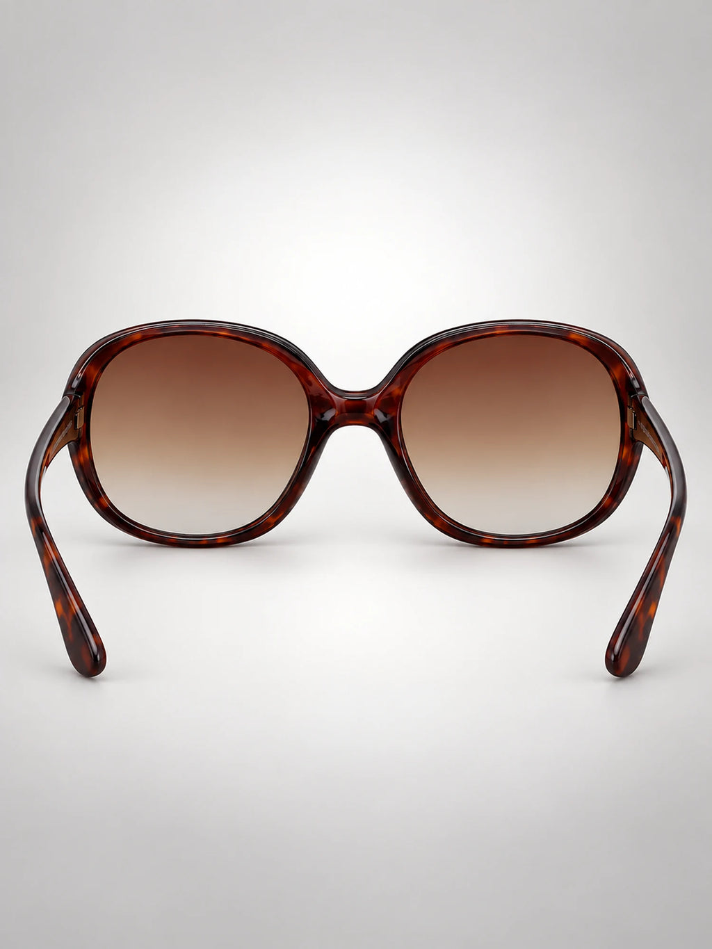 Women's Oversized Round Sunglasses – Gradient Lens in Tortoiseshell/Brown — side view