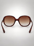 Women's Oversized Round Sunglasses – Gradient Lens in Tortoiseshell/Brown — side view