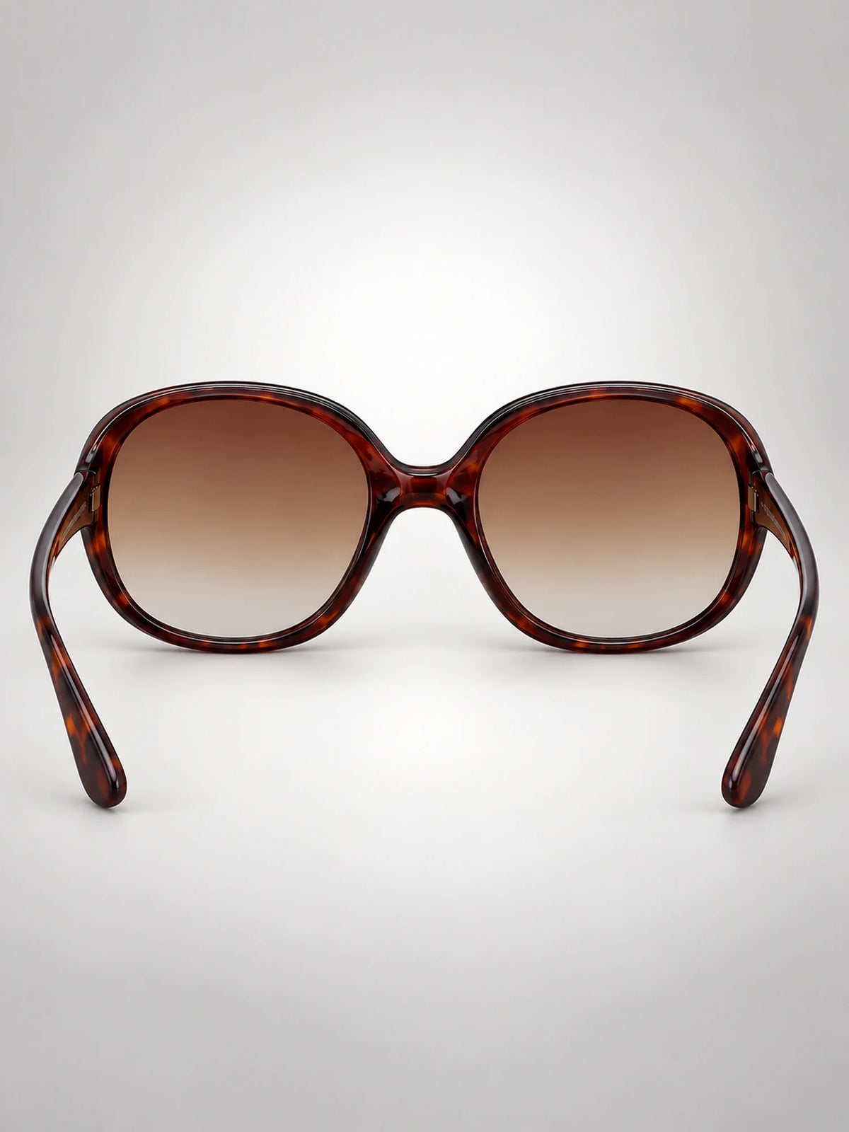 Women's Oversized Round Sunglasses – Gradient Lens in Tortoiseshell/Brown — side view