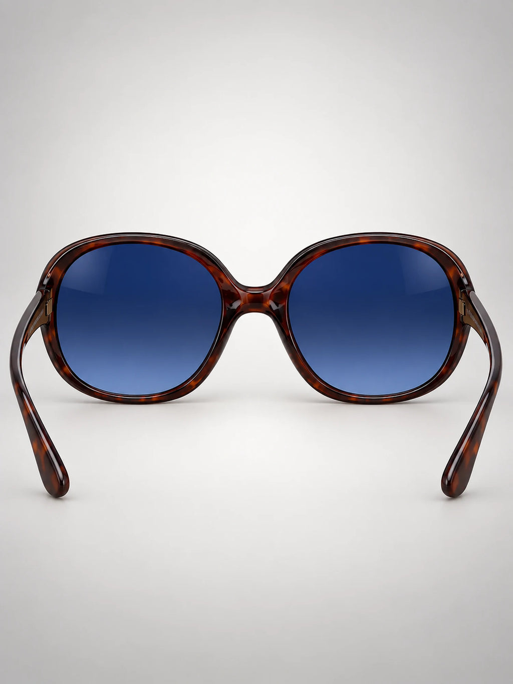 Women's Oversized Round Sunglasses – Gradient Lens in White/Blue — on model