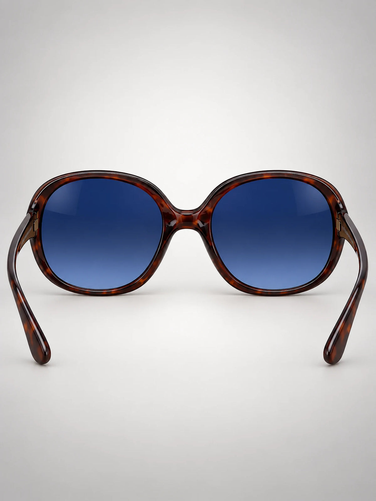 Women's Oversized Round Sunglasses – Gradient Lens in White/Blue — on model