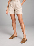 Women's Pleated Leather Mules – Flat Heel in Tan — shoe close-up