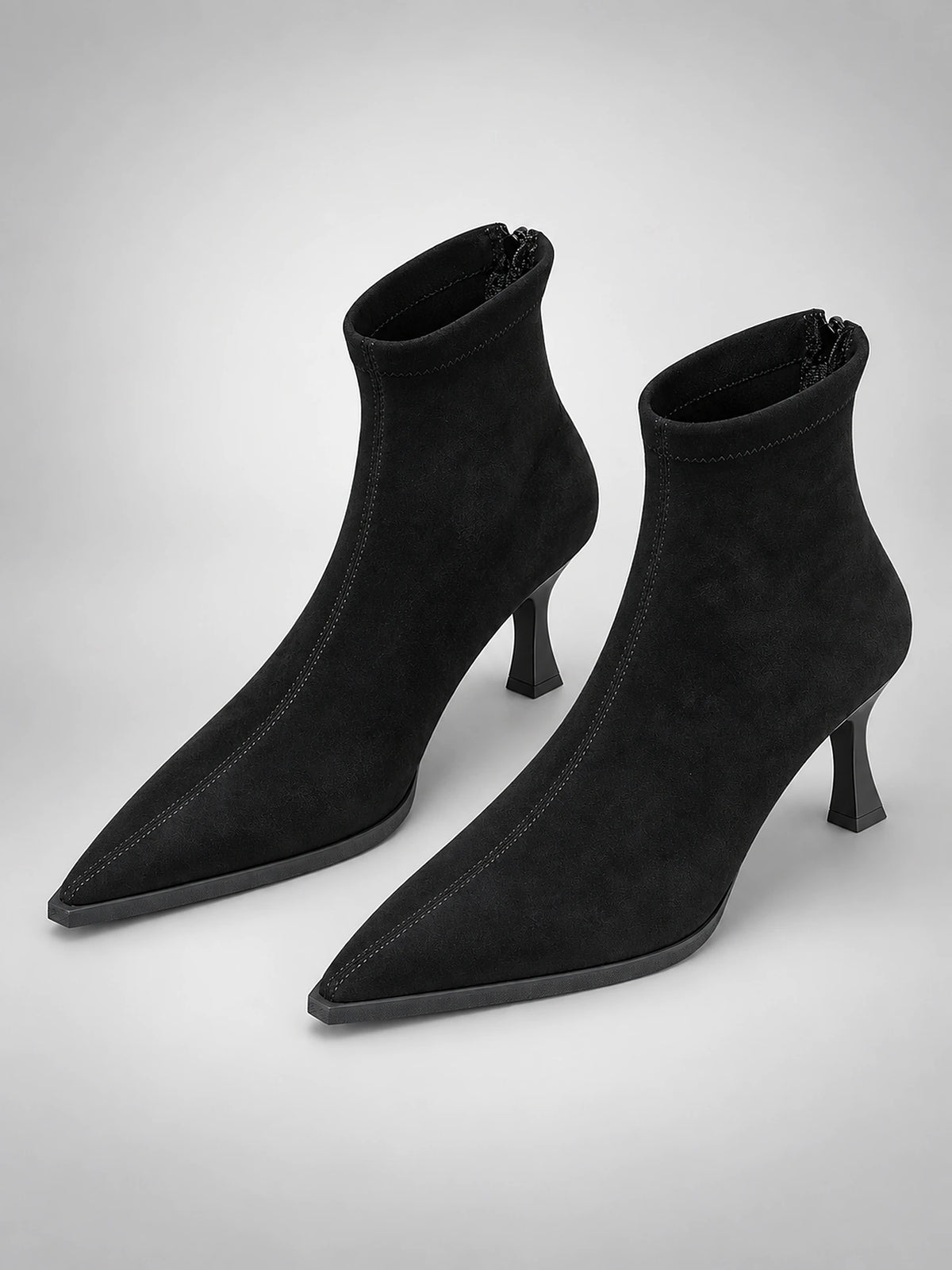 Women's Pointed-Toe Ankle Boots – Stiletto Heel Side Zip
