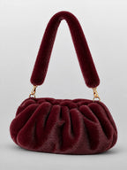 Women's Ruched Cloud Bag – Soft Crossbody Clutch in Burgundy — alternate view