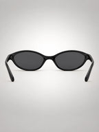 Women's Slim Oval Sunglasses – Retro Cat-Eye Frame in Black — detail view