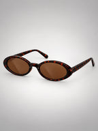 Women's Small Oval Sunglasses – Retro Frame in Tortoiseshell — back view