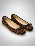 Women's Square-Toe Ballet Pumps – Bow Detail Flats