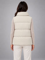 Women's Stand Collar Down Gilet – Relaxed in Ivory — back view