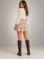 Women's Suede Riding Boots – Buckle Strap Lug Sole in Coffee Brown — back view